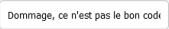 Message d'échec