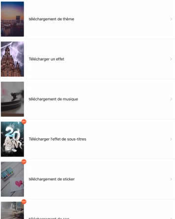 Sélection du type de téléchargement